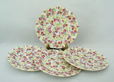 Buy (4) Royal Stafford June Roses (chintz) 9 3/4  Dinner Plates - England Bone China • 71.03£