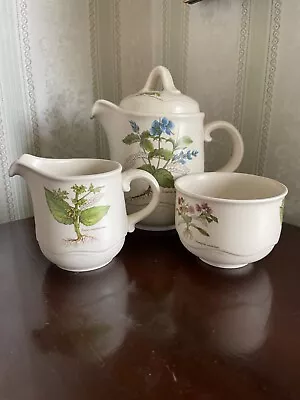 Buy Poole Pottery Country Lane Tea Coffee Pot  Creamer And Sugar Bowl Set • 19.99£
