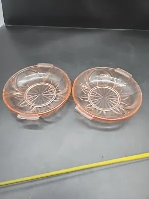 Buy Pair Of Pink Depression Glass Pin Dish Tray -  Pink Pressed Glass Tray • 8£