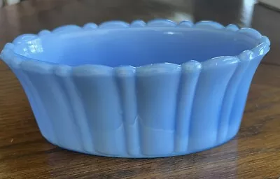 Buy Vintage Akro Agate Blue Swirl Glass Oval Flower Planter Vase Pot Unique • 8.92£