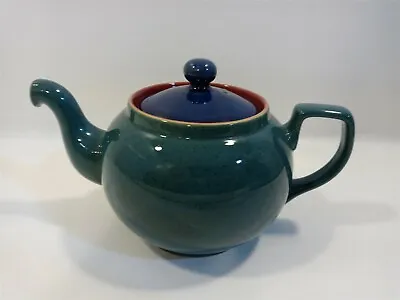 Buy Denby Harlequin Blue Red & Green Teapot & Lid 10 Inch • 47.36£