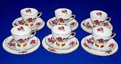 Buy Vintage Royal Ascot 18 Piece Dark Pink Rose Tea Set. • 28.99£