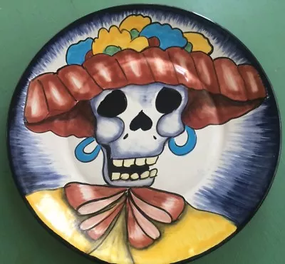 Buy 11.5” Mexican Pottery Hanging Plate Dia De Los Muertos Day Of The Dead Woman • 53.09£