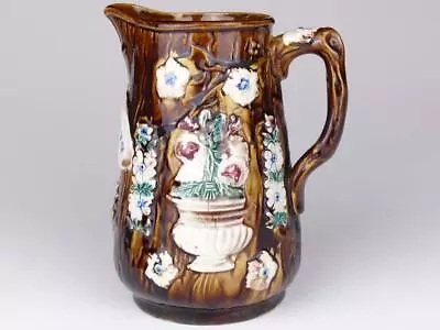 Buy Antique Measham Treacle Glazed Bargeware Jug 'Thomas Clegg Facit 1882' • 35£