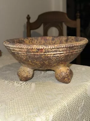 Buy Antique Southwest Aztec Art Pottery Clay Bowl Hand Made Specked Carved 8.5” • 23.02£