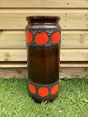 Buy VINTAGE Large 70s Scheurich West German Brown Red Spot Fat Lava Pottery Vase MCM • 45£