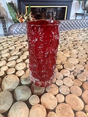 Buy Whitefriars Cylindrical Textured Bark Glass Vase. Geoffrey Baxter • 80£