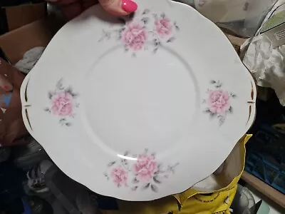 Buy Vintage Duchess Pink And Grey Roses Plate • 9.99£