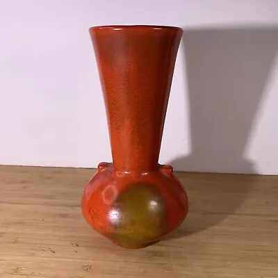 Buy Vintage Weller Art Pottery Blo Red Vase W/ Nib Handles ~ 8 H • 70.60£