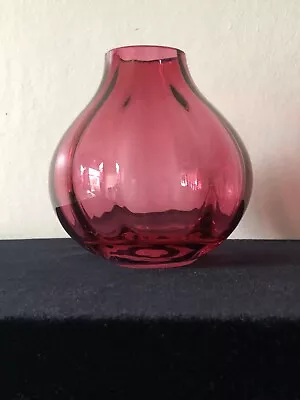 Buy Vintage Dartington Glass-Cranberry-Posy Vase • 6£
