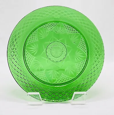 Buy Arcoroc France Green Cut Glass 8”  Plate Serving Platter • 18.92£