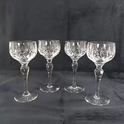 Buy Stuart Crystal Wine Hock Glasses Clear Cut Glass 150ml Set Of 4 Signed • 34.95£