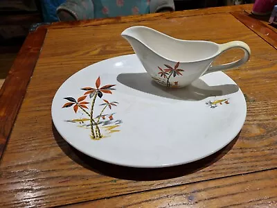 Buy Vintage Crown Clarence China Sea Serving Platter And Gravy / Sauce Boat • 13.99£