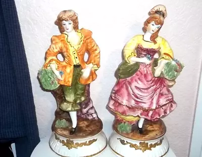 Buy Pair Of Vintage Capodimonte Large Courting Couples Figurines • 70£