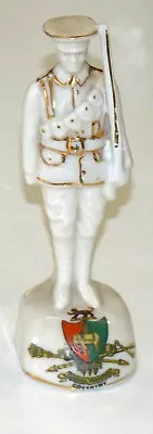 Buy Arcadian Crested China War WW1 Soldier To Attention - Coventry • 21.01£