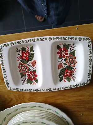 Buy MCM VINTAGE Palissy Pottery Divided Dish • 3.99£
