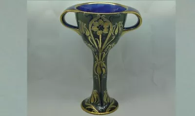 Buy Moorcroft Macintyre Florian Ware Blue＆Green With Gold Chalice Vase • 155.35£