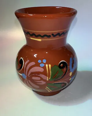 Buy Hungarian Folk Art Red Ware Vase 4”  • 16.75£
