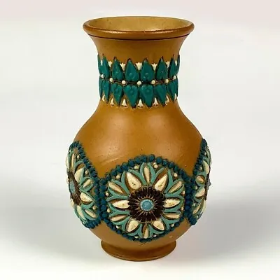Buy ANTIQUE DOULTON LAMBETH SILICON WARE 1882 Stoneware Miniature Vase-ca 1880's • 61.43£
