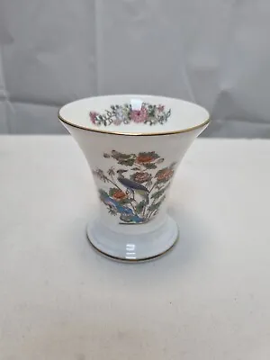 Buy Vintage Wedgwood Bone China Kutani Crane Design Small Vase 9cms Tall (13) • 1.99£