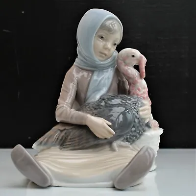 Buy Lladro Porcelain Figurine 4569 Girl With Turkey, Spain 1970s • 60£
