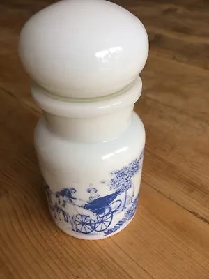 Buy Attractive Blue & White  Mustard Pot With Lid Made In Belgium • 6.99£