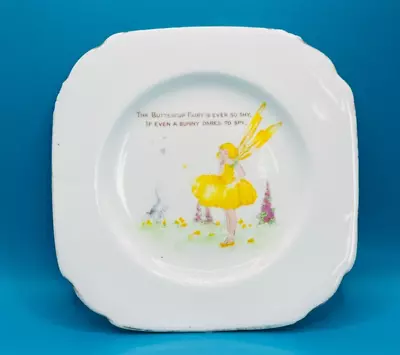 Buy Lovely Antique Victorian Bone China Childs Plate Buttercup Fairy Foreign • 0.99£