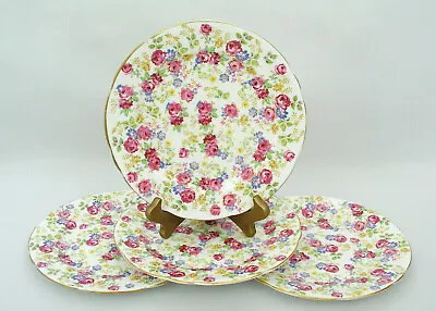 Buy (4) Royal Stafford June Roses (chintz) 8 1/8  Salad Plates - England Bone China • 35.51£