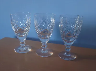 Buy 3 X Royal Doulton GEORGIAN Cut Crystal Glass (100ml Approx.) • 22.50£