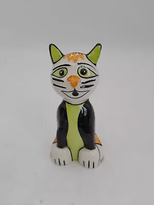 Buy Lorna Bailey Studio Pottery Cat Figurine Black Green Orange Signed To Base • 49.99£