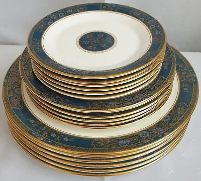 Buy Royal Doulton Fine Bone China Carlyle Green/Blue/Gold Plates SOLD INDIVIDUALLY • 8£
