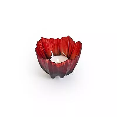 Buy Mats Jonasson Målerås Poppy Votive/Tealight Candle  - Red/Black 6cm • 23.51£
