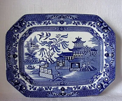 Buy VINTAGE BURLEIGH WARE WILLOW PATTERN 340mm PLATTER GREAT CONDITION C1930 • 15.95£