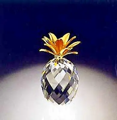 Buy Swarovski Crystal  SMALL PINEAPPLE-GOLD LEAF  VG Condition-No Box • 22.99£