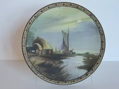 Buy Fine Antique Nippon 10  Cabinet Art Plate Hand Painted Nautical Sailboat Cottage • 188.20£