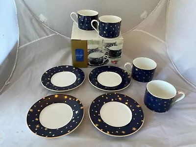 Buy Galaxy Holiday Dinnerware Collection Blue White 14k Gold Stars - Plates, Bowls • 23.70£