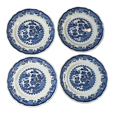 Buy Set Of 4 Masons Willow 6-7/8  Scalloped Plates Blue Excellent Used Condition • 77.10£