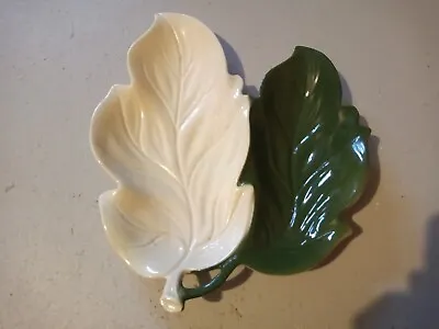 Buy Carlton Ware Green And White Leaf Shaped Dish..9 Inch By 7.. Excellent Condition • 8£