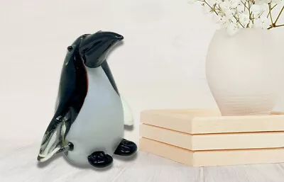 Buy Hand Blown Glass Penguin, Handmade Sculpture Tabletop, Xmas Valentine Gift • 9.99£