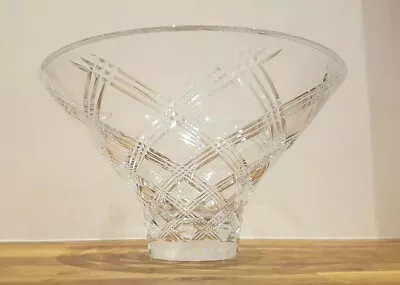 Buy Stunning Large Centrepiece Edinburgh Crystal Flared Bowl With Tartan Effect Cut • 25£