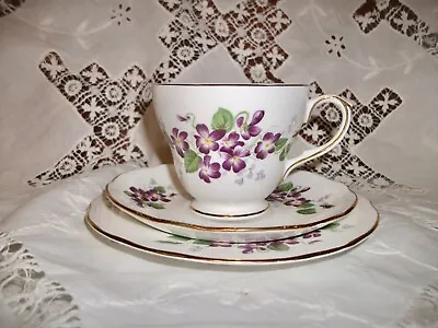 Buy Duchess China Violetta Violets Bone China Tea Cup Trio  • 7.99£
