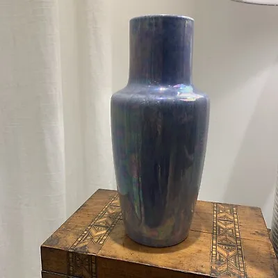 Buy Ruskin Blue Lustre Vase Perfect Condition 17 Cm Tall. Marked On Base Ruskin 1923 • 150£