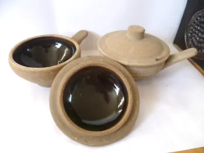 Buy 2 Bernard Leach Pottery St Ives Stoneware Lid & Handle Bowl England Mark Set 1 • 54.75£