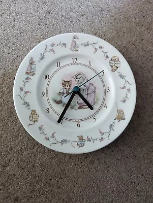 Buy Vintage Beatrix Potter FBC Plate Clock By Royal Albert 8 Inch Diameter • 20£