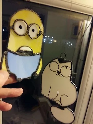 Buy Stained Glass Window Hangers. Minions, Simons Cat, Other Designs Available  • 33£