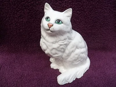 Buy Vintage Beswick Persian Cat Seated, Looking Up, White Gloss, Model No. 1867. • 32.99£