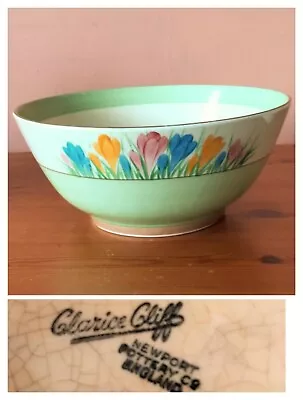 Buy Antique Large Clarice Cliff Newport Pottery Crocus Bowl 8  Diameter 1 Chip • 45£