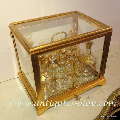 Buy Stamped BACCARAT Golden Crystal Tantalus Box Bronze Napoleon III Period 19th • 4,267.59£