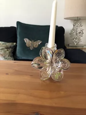 Buy Flower Glass Candle Holder Stand Candlestick Decor • 4.99£