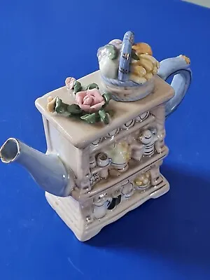 Buy Vintage Leonardo, Novelty Cottage Ware Teapot  'kitchen Unit'  Docorative • 10£